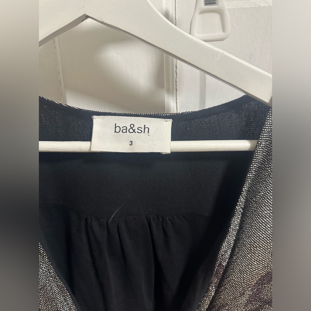 NWOT ba&sh Black Robe Lizie dress size 3 MSRP $465 - Picture 5 of 7